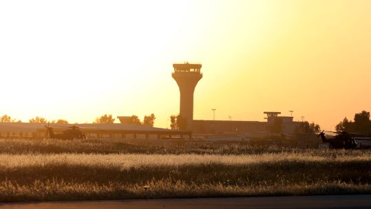 sun sets at Erbil Air Base, Iraq 07062021 CREDIT US Dept of Def