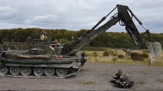Tank crushing quad bike Salisbury Plain