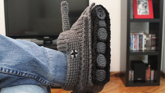 Tank Me Later: Panzer Pattern Slippers 