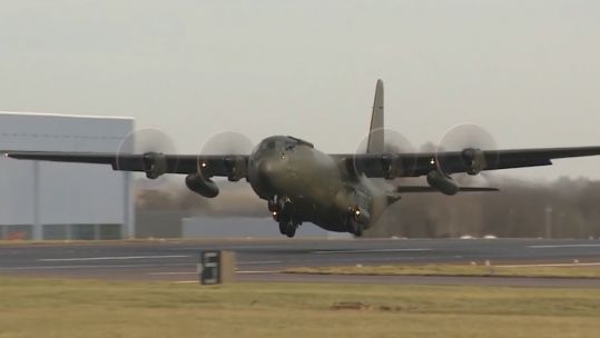 The  C-130 Hercules aircraft has been in service with the British Armed Forces since 1999.