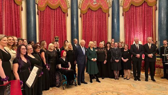 The Military Wives Choir performed at Buckingham Palace for the King's 76th birthday tribute (Picture: Military Wives Choir Facebook)