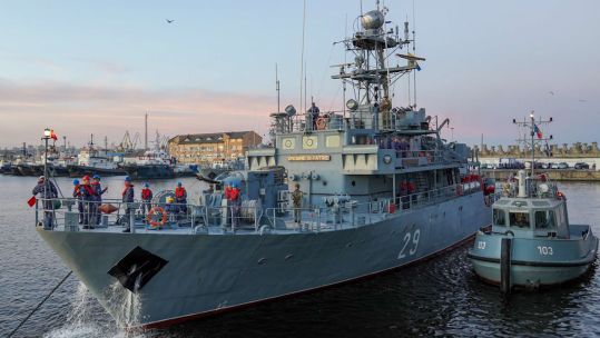 The Romanian Lieutenant Dimitrie Nicolescu is returning to the Black Sea for Exercise Poseidon 24, two years since she was struck by a mine in the region (Picture: Nato Allied Joint Force Command Naples)