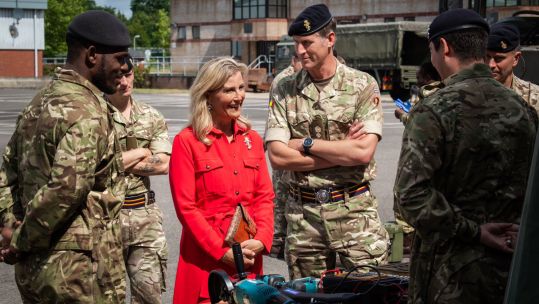 the-duchess-of-edinburgh-colonel-in-chief-of-the-corps-of-royal-electrical-and-mechanical-engineers-visits-the-reme-in-aldershot-