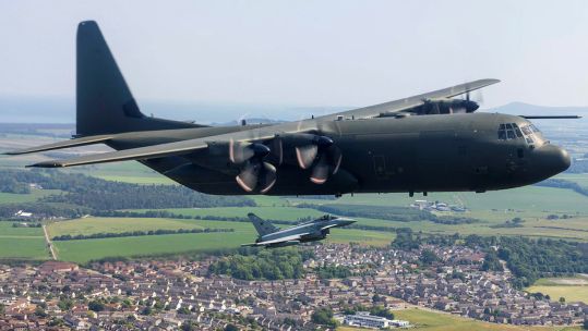Three RAF Hercules C-130 aircraft conducted a tour of the UK as a farewell ahead of their retirement (Picture: MOD Crown Copyright).