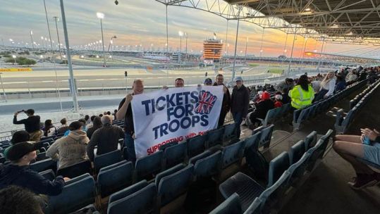 Tickets For Troops arrange for service personnel in Bahrain to attend the Grand Prix 1 CREDIT Tickets For Troops