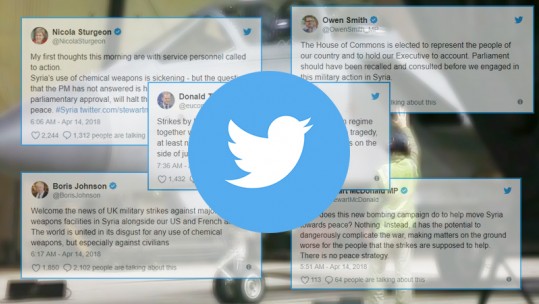 Twitter reaction to UK strikes in Syria