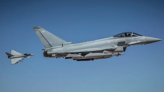 RAF jets have engaged and destroyed Iranian drones launched in an attack against Israel last night (Picture: MOD).
