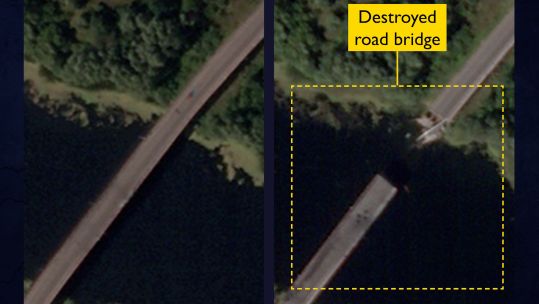 Ukraine is hampering Russian military logistics by destroying bridges and roads over the Seym river (Picture: MOD)