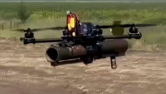 The Ukraine Armed Forces have merged an RPG launcher with drone technology (Picture: Ukraine Armed Forces)
