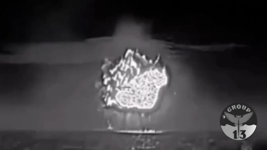 Image captured from a Ukrainian drone boat during operations against Russian forces in the Black Sea
