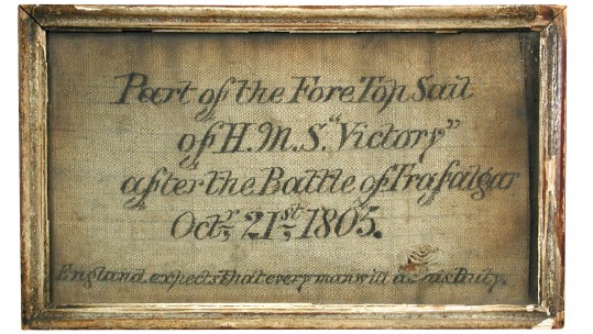 A patch from the historic warship HMS Victory is set to go on sail for the first time ever