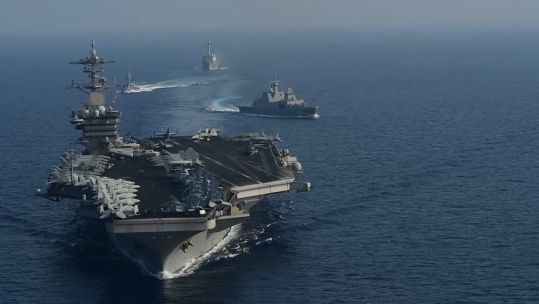 USS Theodore Roosevelt in the South China Sea (Picture: US Department of Defense).