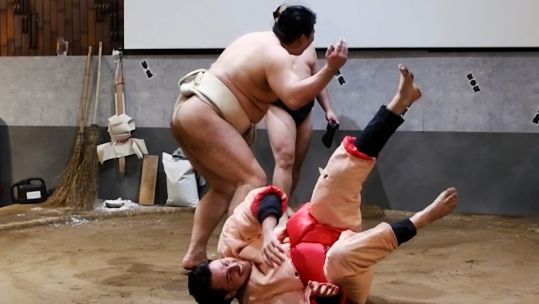 US Navy personnel have tried their hand at Sumo wrestling during their visit to Tokyo (Picture: US Department of Defense).