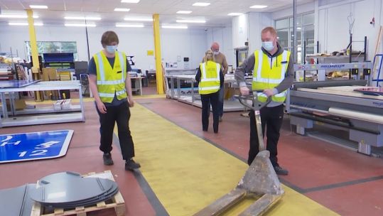 Veterans working with Scotland's Bravest Manufacturing Company.