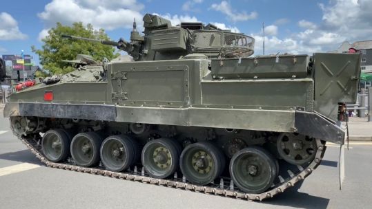 warrior armloured vehicle arrives into Falmouth for Armed Forces Day 22062023 credit bfbs .png