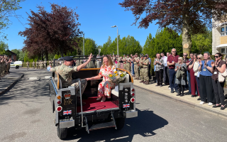 Sir David Eastman departed Army Headquarters in the Late Queen Mother's Land Rover