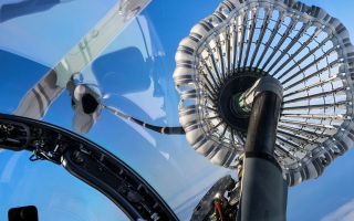 With the interception practice out of the way, the Voyager was able to carry out its normal role of refilling the Typhoon mid-air (Picture: MOD)