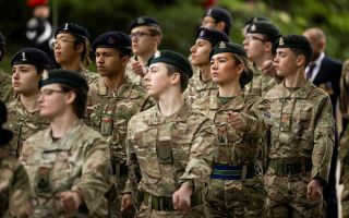 Army cadets affiliated to cavalry and yeomanry regiments marching at Hyde Park (Picture: MOD)