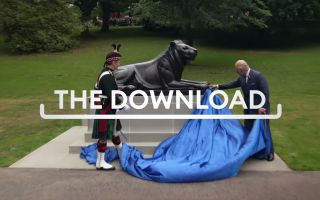 King Charles unveils statue to mark 20 years of Royal Regiment of Scotland Download TN (Picture: BFBS)