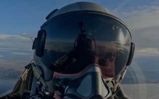 The filmmaker was treated to an exceptional experience, flying low but also breaking the sound barrier up high (Picture: Louis Skupien/US Department of War)