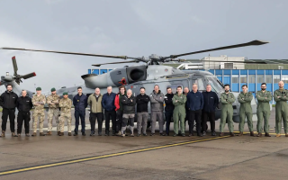 03022026 UK trials crew with Wildcat from 815 Naval Air Squadron behind them CREDIT MOD CREDIT MOD 