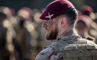 Is this the ultimate example of allyness? A soldier from 2 Para wears his beret a very unofficial - but very Parachute Regiment way - at the end of the Anglo-French Exercise Orion