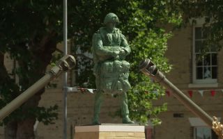 The life-sized bronze statue to mark the connection between 16 Air Assault Brigade and Colchester (Picture: BFBS)