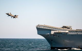 F35-B takes off from HMS Prince of Wales