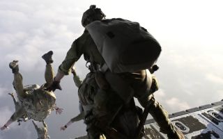 Delta Force operatives make a freefall jump