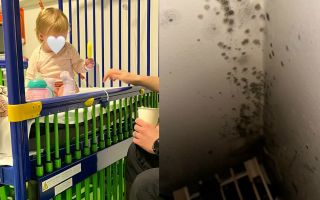 Leah says her daughter Florence had to be admitted to hospital for mould-related reasons