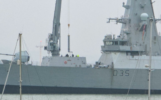 Images from Portsmouth Harbour appear to show Sea Viper air defence missiles being loaded onto the Type 45 destroyer
