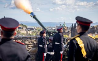 Soldiers from 26th Regiment Royal Artillery fired a 21-gun salute at Edinburgh Castle (Picture: MOD)