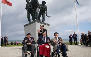 D-Day veterans Richard Brock, Ken Hay, Henry Rice and Ken Benbow (Picture: PA)