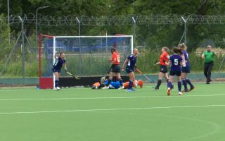 06062026 UKAF Women Hockey celebrate scoring against Dutch Armed Forces Credit BFBS.jpg