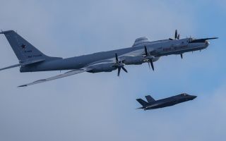 Two F-35Bs were scrambled from HMS Prince of Wales to intercept and see off the Russian navy interloper (Picture: MOD)