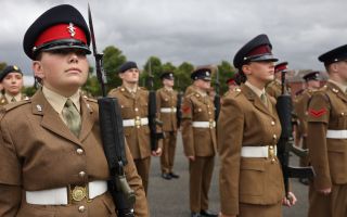 Female recruits are mixed in with male trainees in dedicated platoons at AFC Harrogate (Picture: BFBS)