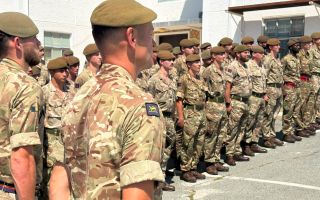 The formal handover parade saw the Welsh Guards take on the role of Resident Infantry Battalion while the Tigers are heading home (Picture: BFBS)