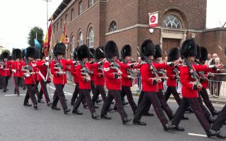 Irish Guards Parading in Bangor for their 125th anniversary