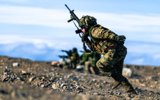 These soldiers will soon be swapping their C7s and early variants of the C8 with the new C25 under the Canadian Modular Assault Rifle project (Picture: Canadian armed forces)