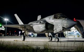 A 617 Squadron F-35B prepares to carry out a defensive counter-air sortie in the Middle East