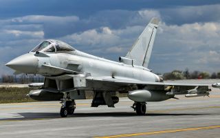 A Typhoon from 3 (F) Squadron carries out a tango scrambleramble is the rapid interception of a  potential threat