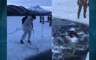 The first phase of the infamous Cold Weather Warfare Course culminates in the just as infamous ice breaking drills