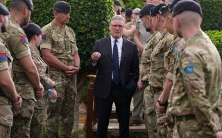 During his visit, Sir Keir spoke with Royal Artillery personnel who have been stationed in the country since late last month