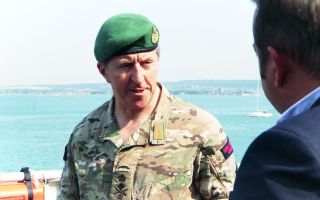 First Sea Lord General Sir Gwyn Jenkins says the Royal Navy is ready for warfighting - as anything else is simply not an option (Picture BFBS)