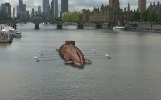 Artist impression of the Drebbel Submarine on the River Thames (Picture: BFBS)