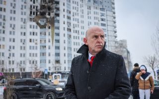 Defence Secretary John Healey visits a residential block of flats which was hit by two Russian drones the previous night, killing a paramedic