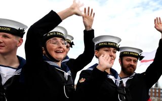 There were emotional scenes from ship and shore as family and friends watched the ship come alongside at Portsmouth Naval Base