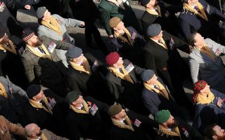 Veterans march past the Cenotaph as part of the RBL's veterans' parade (Picture: MOD)