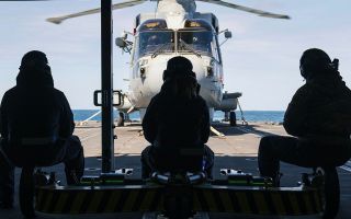 This Royal Navy Merlin, callsign Medusa, is embarked on HMS Somerset and is currently deployed on Operation Ceto - monitoring submarine activity and protecting the UK's strategic nuclear deterrent in the North Atlantic