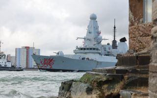 HMS Dragon sails out of Portsmouth Harbour bound for Cyprus